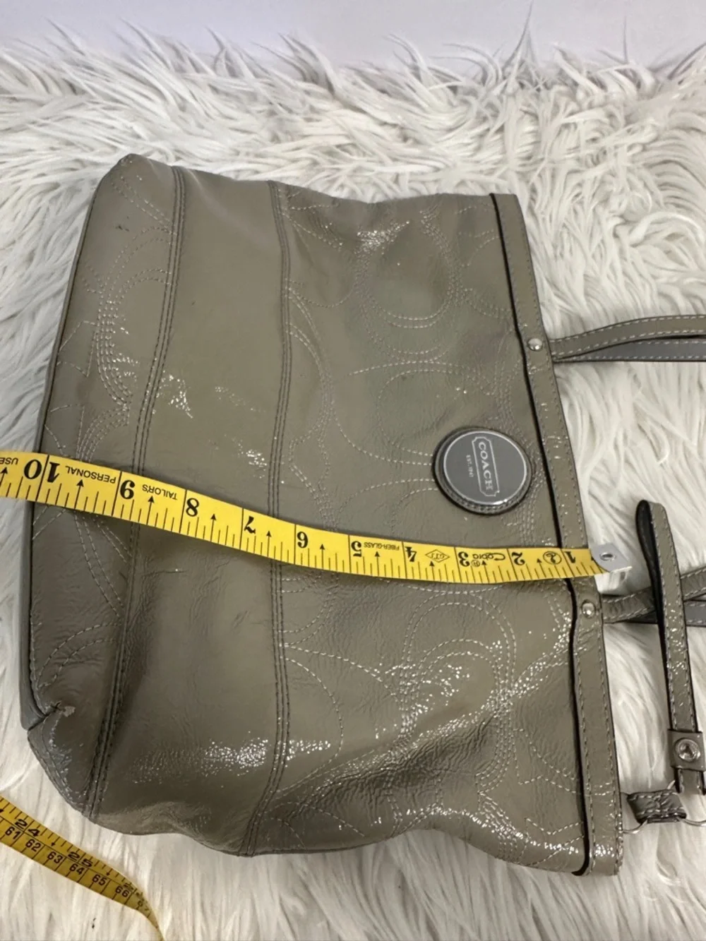 Coach Patent Signature Leather Shoulder Bag Purse